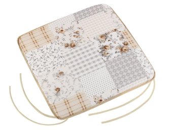 Sedák EMA hladký - béžovošedý patchwork - 40x40 cm,hladký