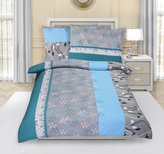 Povlečení bavlněné - tyrkysový kvítek - 140x220, 70x90