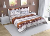 Povlečení bavlna na dvoudeku - hnědé paprsky - 1x 240x220, 2ks 70x90 cm (240 cm šířka x 220 cm délka prodloužená)
