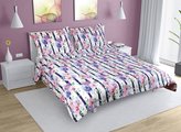Povlečení krepové na dvoudeku - květy růží - 1x 200x220, 2ks 70x90 cm (200 cm šířka x 220 cm délka prodloužená)