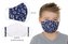 Ústní rouška dětská , chlapecká bavlněná na gumičku s vnitřní kapsou - modrá kotva - délka oblouku 13cm
