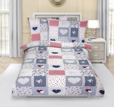 Povlečení bavlněné - modré srdce - 140x220, 70x90