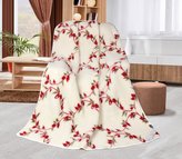 Evropské merino deka geometrie 450g/m2 - popínavé kvítky - 155x200 cm