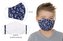 Ústní rouška dětská , chlapecká bavlněná na gumičku s vnitřní kapsou - modrá kotva - délka oblouku 11cm