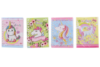 4 zápisníky s jednorožcem
