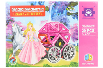 Magnetická stavebnice 29 ks kočár pro panenky