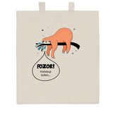 Bavlněná nákupní taška přírodní s potiskem New Baby POZOR! Potřebuji kofein...