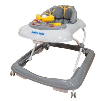 Dětské chodítko Baby Mix s volantem a silikonovými kolečky graphit Dětské chodítko Baby Mix s volantem a silikonovými kolečky graphit