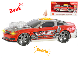 Auto sportovní 25cm ovladatelné na baterie se světlem a zvukem v krabičce