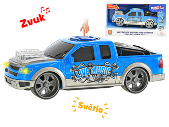 Auto sportovní 25cm ovladatelné na baterie se světlem a zvukem v krabičce