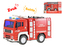 Auto hasičské se žebříkem 18cm 1:20 na setrvačník na baterie se světlem a zvukem v krabičce