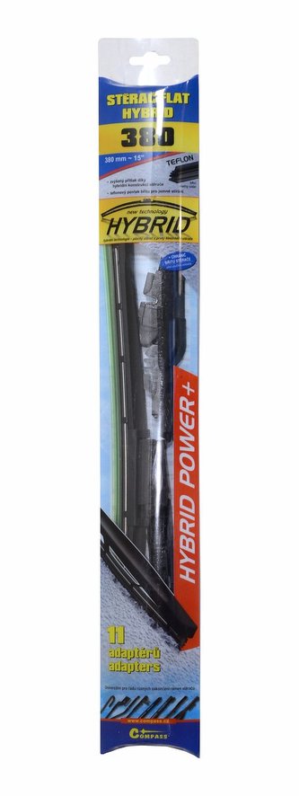 Stěrač HYBRID  380mm + 11 adaptérů TEFLON Stěrač HYBRID  380mm + 11 adaptérů TEFLON