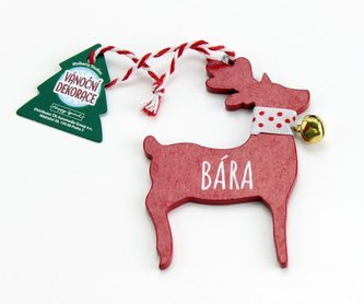 Vánoční dekorace červený sob BÁRA