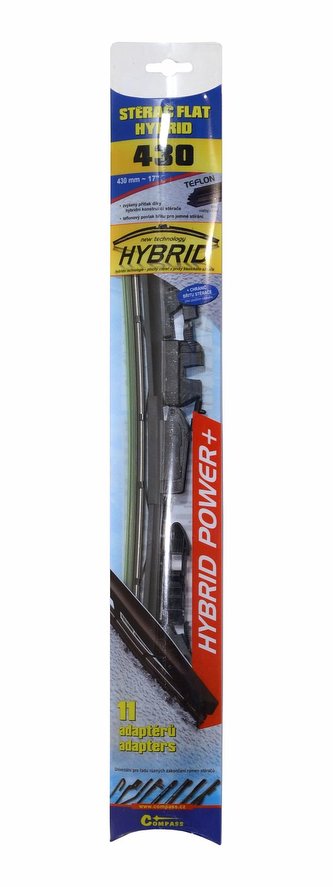 Stěrač HYBRID  430mm + 11 adaptérů TEFLON Stěrač HYBRID  430mm + 11 adaptérů TEFLON