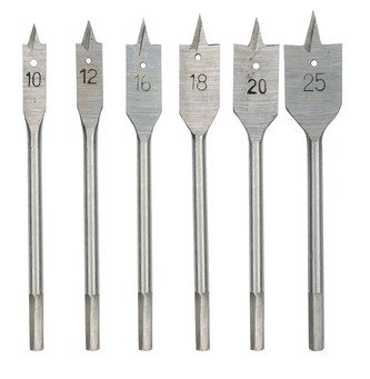 Súprava vrtákov do dreva 6 ks ploché