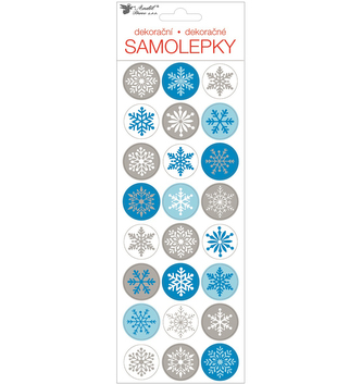 Samolepky farebné vločky 10 x 31cm, 10617