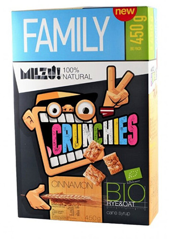 Milzu! BIO Cereální obdélníčky se skořicí 450 g