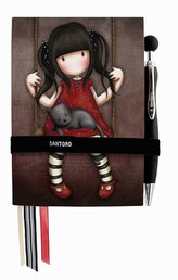 Santoro London Zápisník s propiskou - Ruby