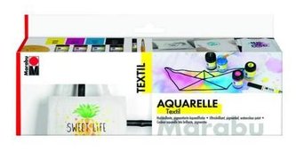 Marabu barva na textil akvarelová sada 4x15ml