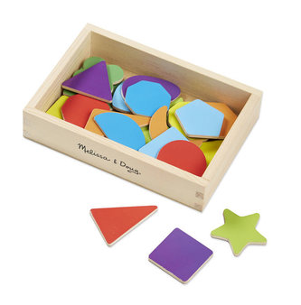 Dřevěné magnetické tvary 25 ks