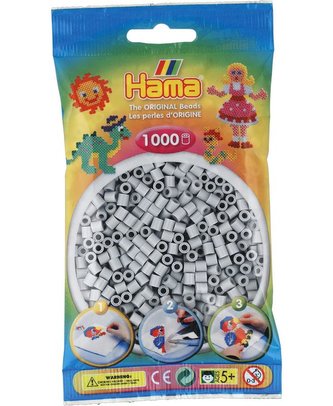 Svetlosivé korálky - 1000 ks MIDI