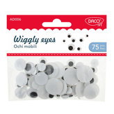 Oči pohyblivé čiernobiele /75 ks/