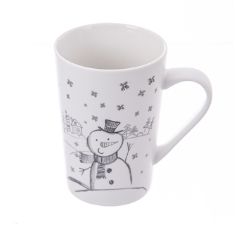Porcelánový hrnek se sněhulákem 435 ml