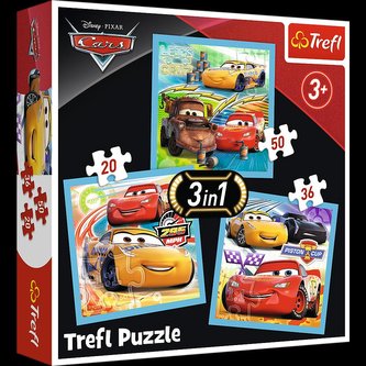 Puzzle: Auta 3: Přátelé 3v1 (20,36,50 dílků)