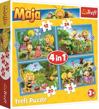 Puzzle: Včielka Maja: Dobrodružstvo 4v1 (12,15,20,24 dielikov)