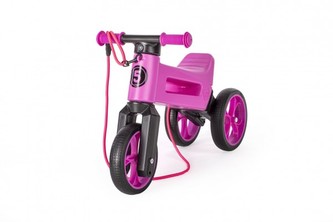 Odrážadlo FUNNY WHEELS Rider SuperSport fialové 2v1, výška sedla 28/30cm nosnosť 25kg 18m + v sáčku