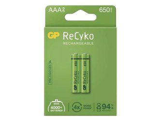 Baterie AAA (R03) nabíjecí 1,2V/650mAh GP Recyko  2ks