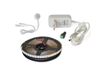 LED pásek sada 2,5m 12V 3528 60LED/m IP65 4,8W/m bílá teplá extra + PIR + zdroj