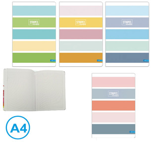 Kniha záznamová A4 čtvereček 96l Stripes