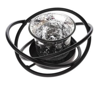 Kovový svícen - černý 1 svíčka