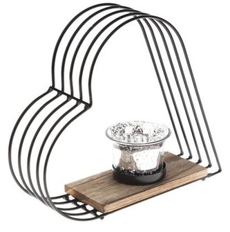 Kovový svícen - srdce velké