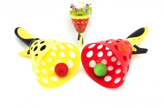 Catch ball hra plast 25cm 2ks+loptička v sieťke