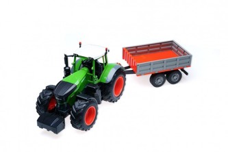 Traktor 68cm so sklápacím valníkom na diaľk. ovládanie s dobíja. packom so svetlom so zvukom v krabici