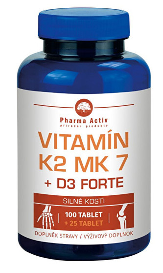 Pharma Activ VITAMIN K2 MK7 + D3 FORTE 1000 IU 125 tbl.