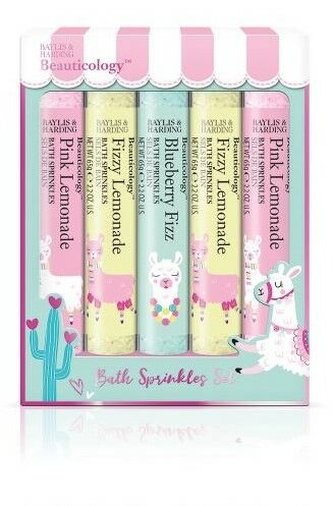 Baylis & Harding Beauticology sůl do koupele Beauticology Pink Lemonade Bath Sprinkles 2x65 g + sůl do koupele Beauticology Fizzy Lemonade Bath Sprinkles 2x65 g + sůl do koupele Beauticology Blueberry Lemonade Bath Sprinkles 65 g
