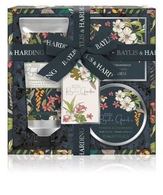 Baylis & Harding Royale Garden sprchový krém Royale Garden Verbena & Chamomile 130 ml + tuhé mýdlo Royale Garden Verbena & Chamomile 150 g + tělové máslo Royale Garden Verbena & Chamomile 100 ml