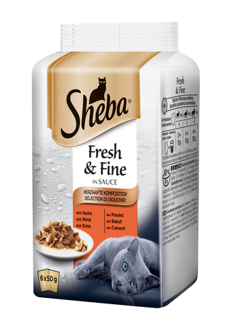 Kap.SHEBA Fresh&Fine masovy vyber 6ks 300g