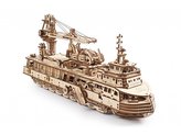 Ugears 3D dřevěné mechanické puzzle Výzkumný parník