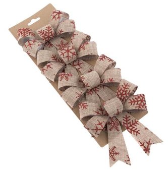 Mašle s červenými vločkami - sada 4ks