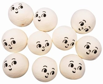 Hlavičky z buničiny bielej 3 cm (10 ks)