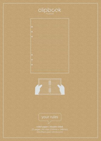 Filofax papier A5 linajkový