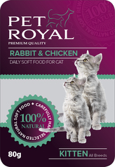 Kap.Pet Royal Cat kralik+kure 80g