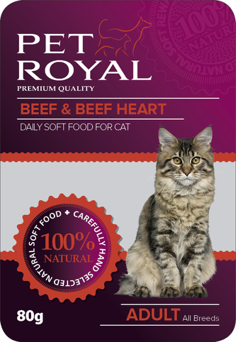Kap.Pet Royal Cat hovezi+hovezi srdce 80g