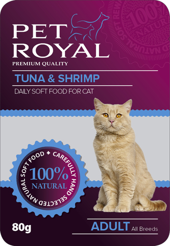 Kap.Pet Royal Cat tunak+krevety 80g