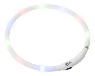 KARLIE svit.LED obojek pro psy 70cm bily
