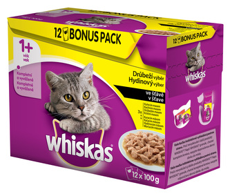 Kap.WHISKAS drubezi vyber ve stave 12ks 1200g